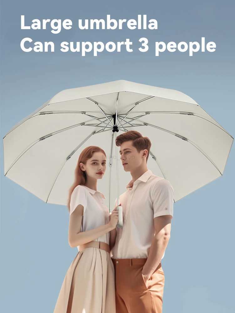 Extra Large Reinforced Wind-resistant Rain-resistant Dual-purpose UV-resistant Fully Automatic Ring-buckle UmbrellaXJ22