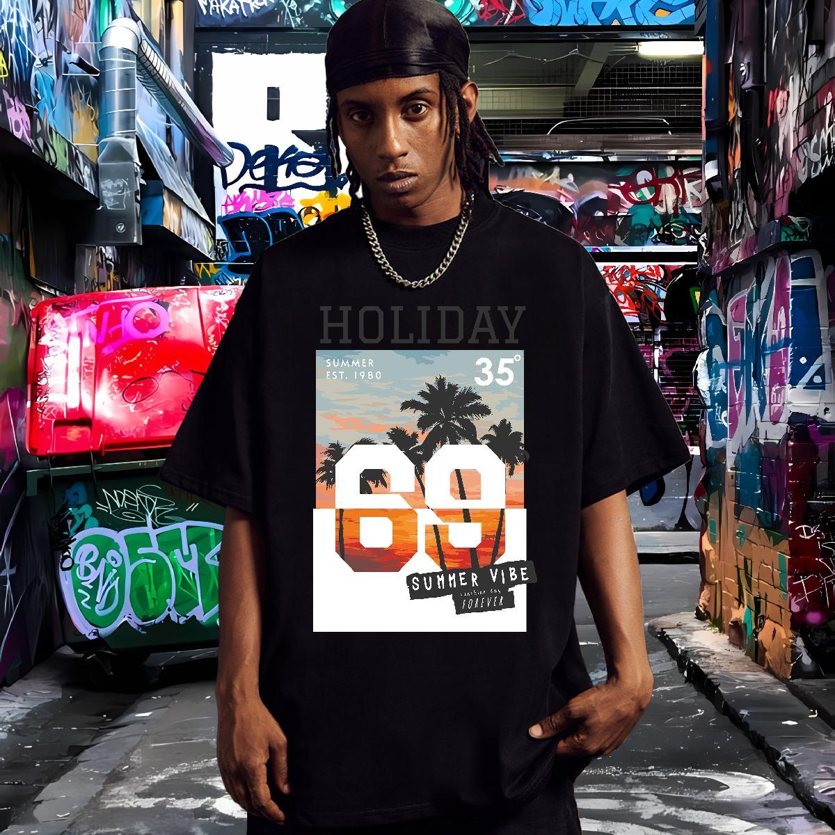 T-Shirts 100% Cotton 230g tree Sports Casual Crew Neck Anime Couples T Shirts New Wholesale Top Tees