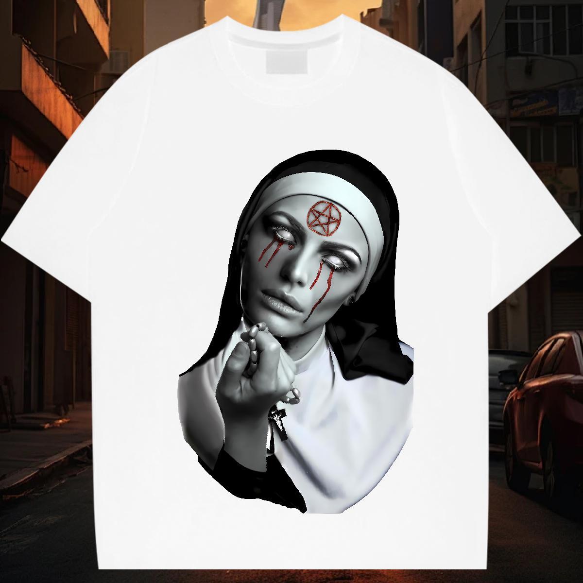 Man T Shirts 230g Pure Cotton nun Hip Hop Crew Neck Custom Print Oversized Tshirt for Man Woman Factory Direct Free Shipping Clothings