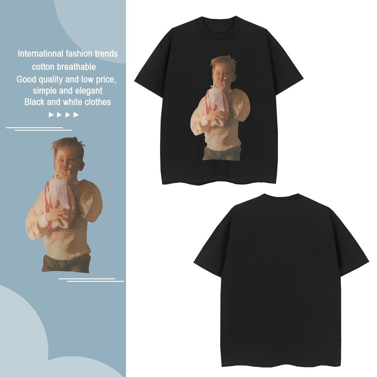 Man T Shirts 100% Cotton 230g portrait Casual Breathable Crew Neck Custom Printing Men Tops Tees 2024 Soft Polos