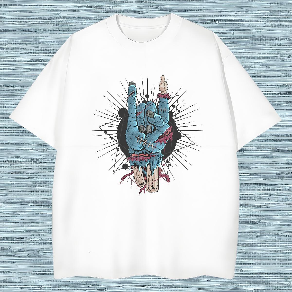 T-Shirts 230g 100% Cotton Halloween Casual Breathable Crew Neck Cartoon Printing L-4XL Men Tees Stylist Soft Tops Shirt