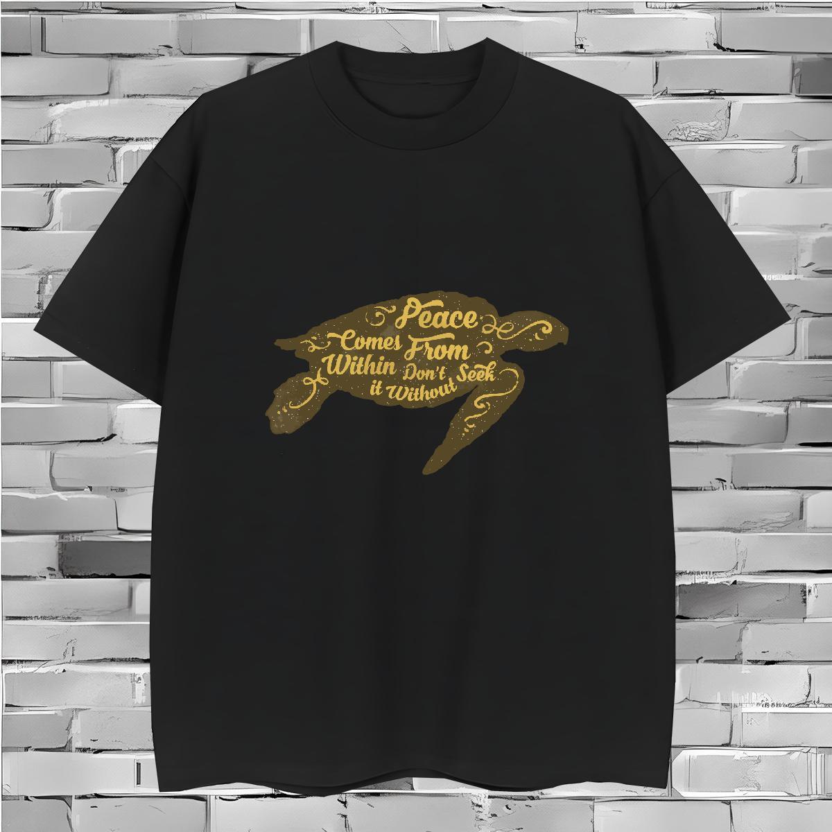 T-Shirts 230g Pure Cotton tortoise Beach Breathable Crew Neck Anime Men Tshirts Classic Casual Brand Tees Shirts