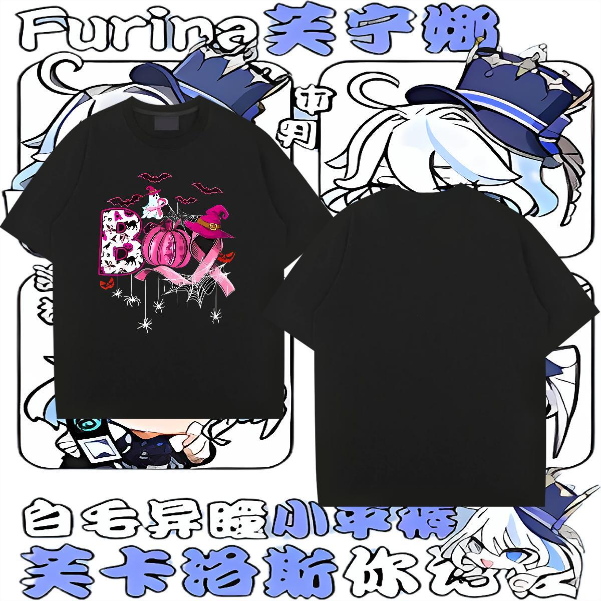 Fashion New T shirt 230g Cotton halloween Street wear Hip Hop Tees Shirts Pure Cotton Loose Couples T Shirts Custom Print Oversized