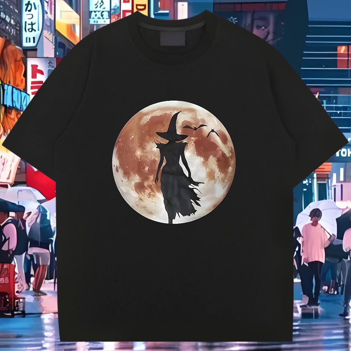 Fashion T-Shirts 230g 100% Cotton witch Sport Tops Shirt Breathable Short Sleeve Loose Men Tshirts Oversized