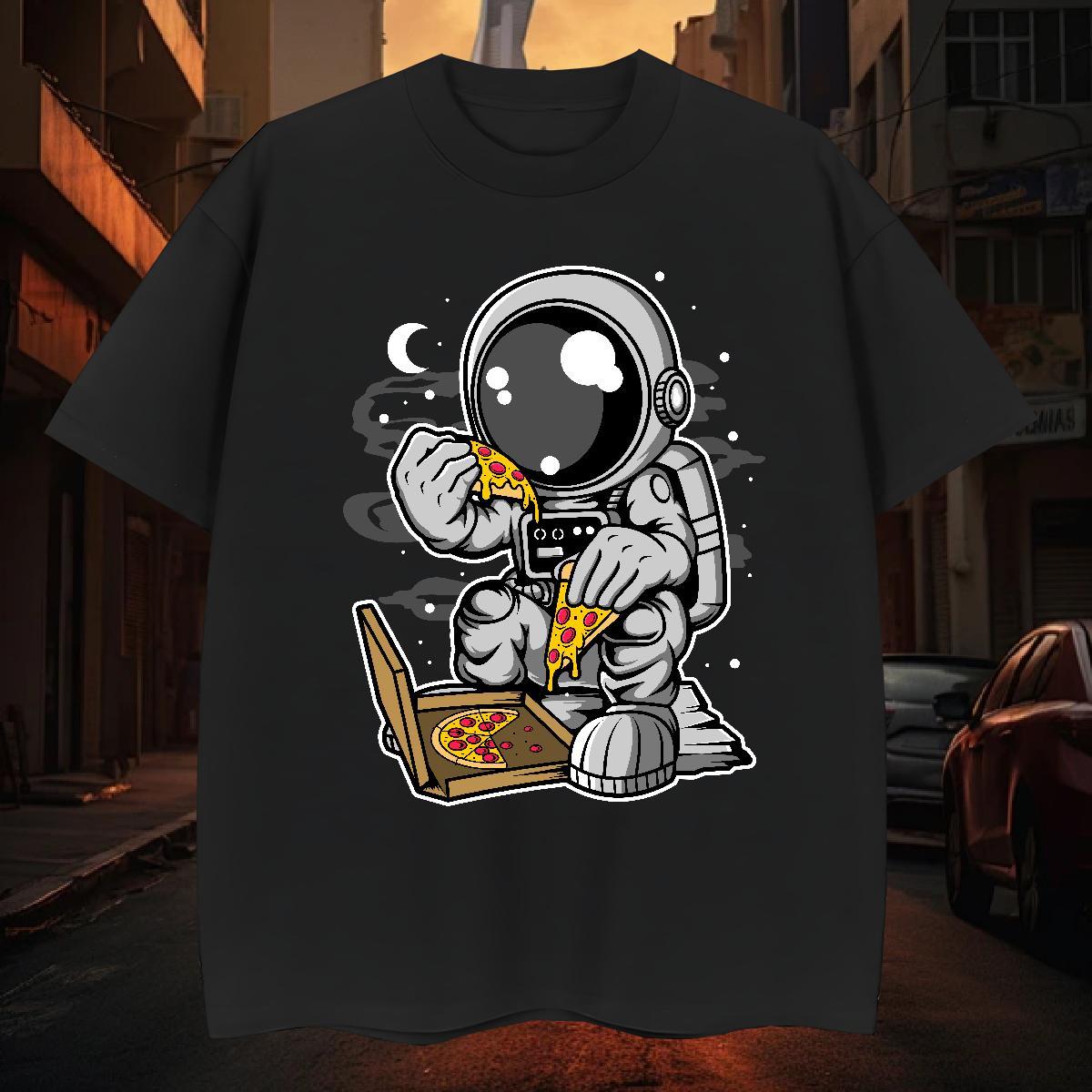 Mens T Shirts 230g Pure Cotton cosmonaut Sports Casual O Neck Short Sleeves Cartoon Printing L-4XL Tshirt for Man Woman Custom Comfortable Wear