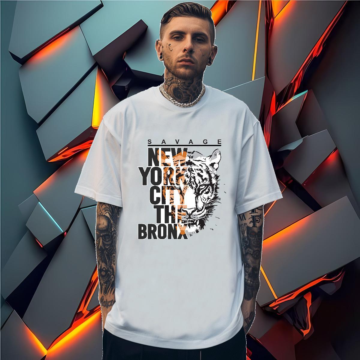 T-Shirts for Men 230g Cotton tiger Street Breathable Soft Custom Big Size Men Tees Designer Fashion High Quality Tops