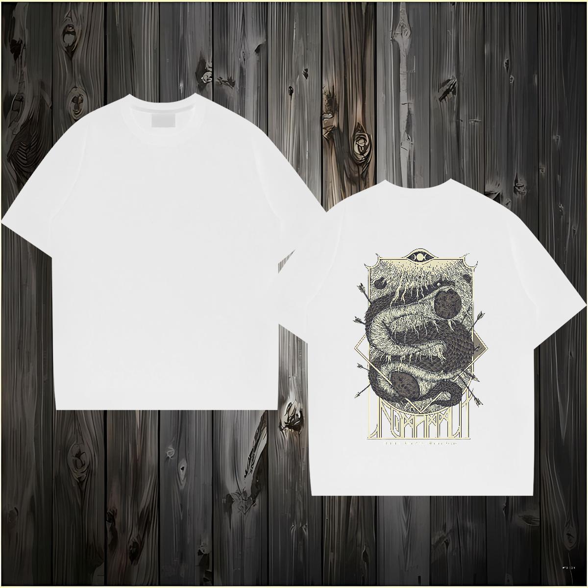 Brand T Shirt For Man 230g Cotton snake Casual Tshirts Round Neck Short Sleeve Loose Couples T Shirts DIY Anime