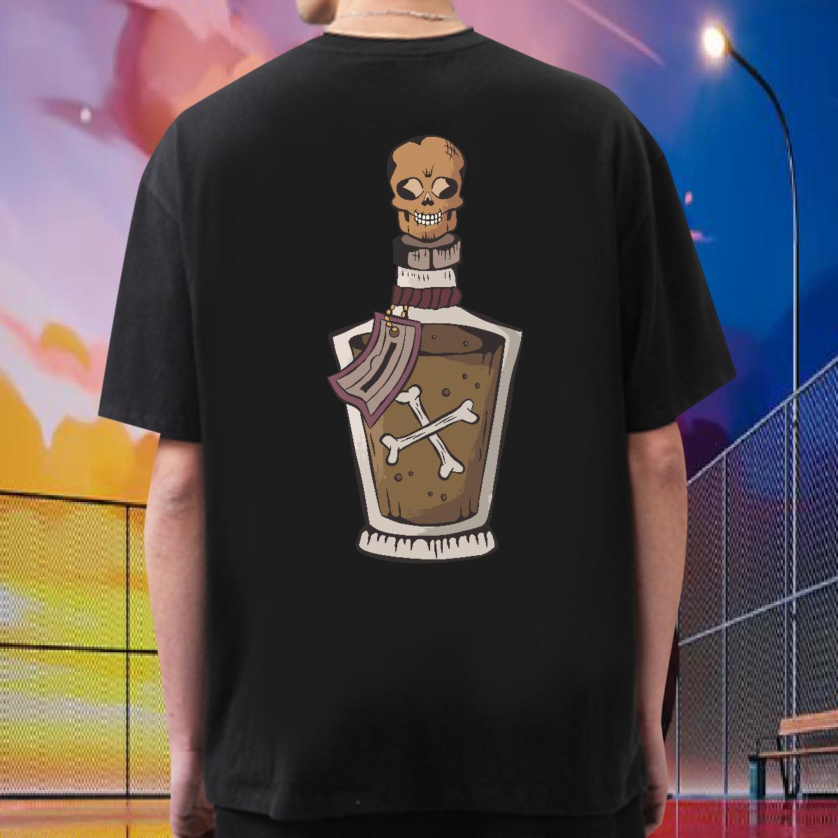 Free Shipping Man T Shirts 100% Cotton 230g bottle Sports Casual Clothings Round Neck Short Sleeve Cool Mens Tshirts Oversized 3XL 4XL