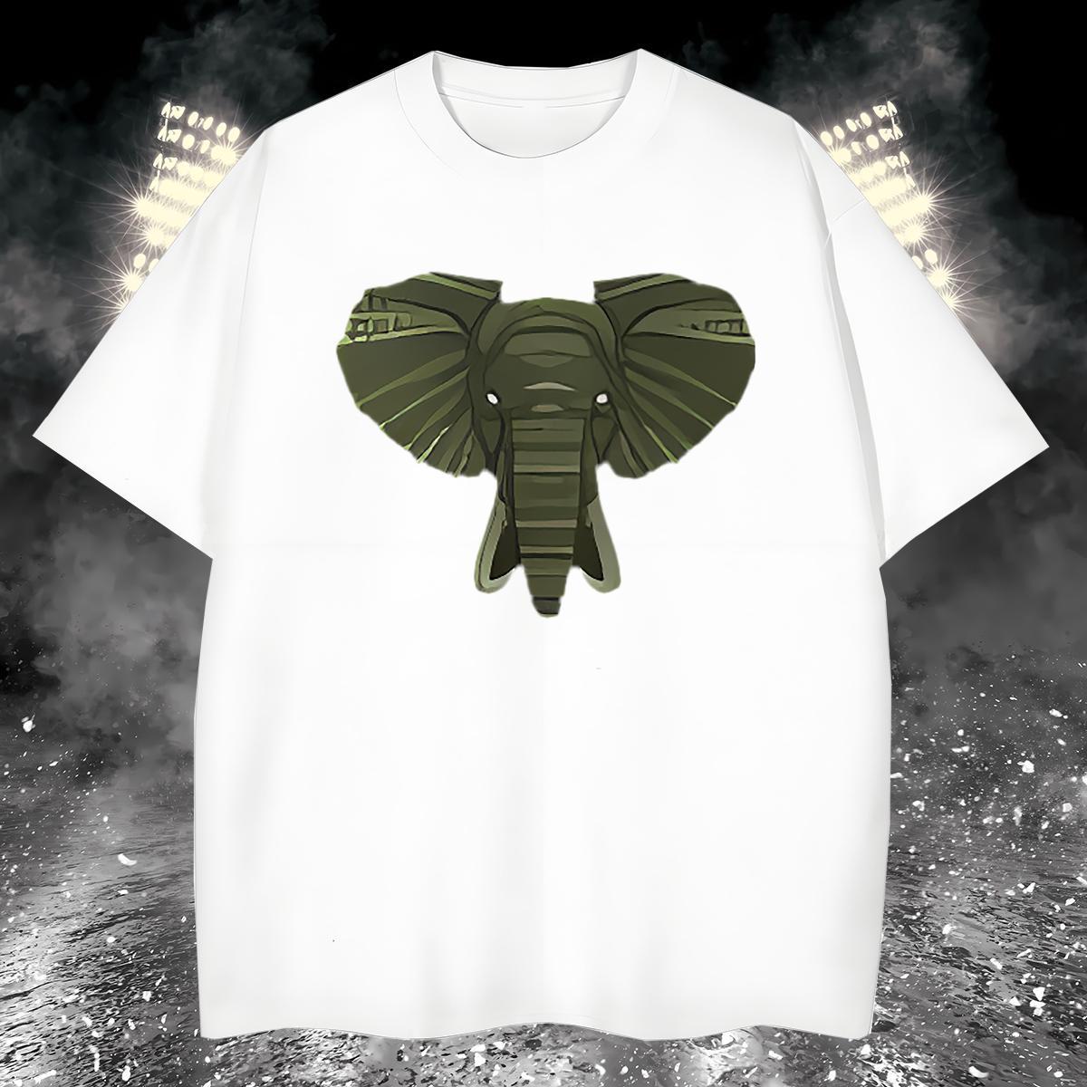 Loose Fit Couples T Shirts 230g Cotton Elephant Men T Shirts Casual Beach Short Sleeve Soft Custom Anime DIY Customized Clothes