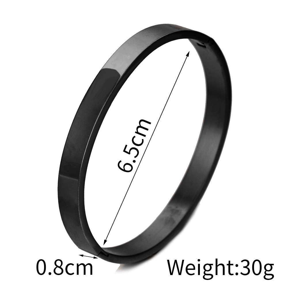 Exquisite Gold Silver Stainless Steel Bangle Bracelet for Men Women Titanium Steel Opening 6mm 8mm Bracelet Snap Buckle Bracelet Lovers Ornament Jewel