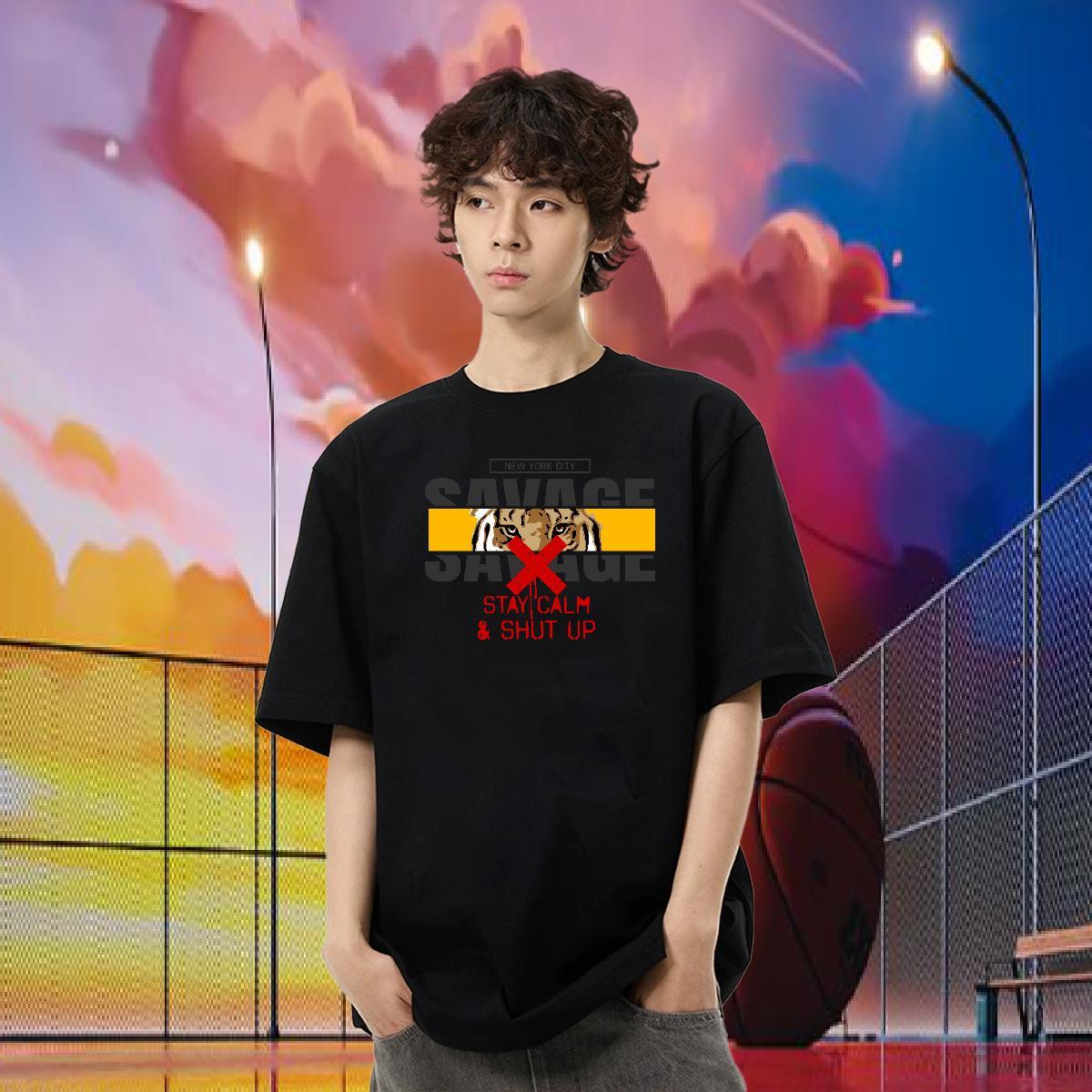 2024 Designer T shirt 230g 100% Cotton Daily Wear Tops Breathable Short Sleeve Loose Fit Men Clothes T-Shirt Skull
