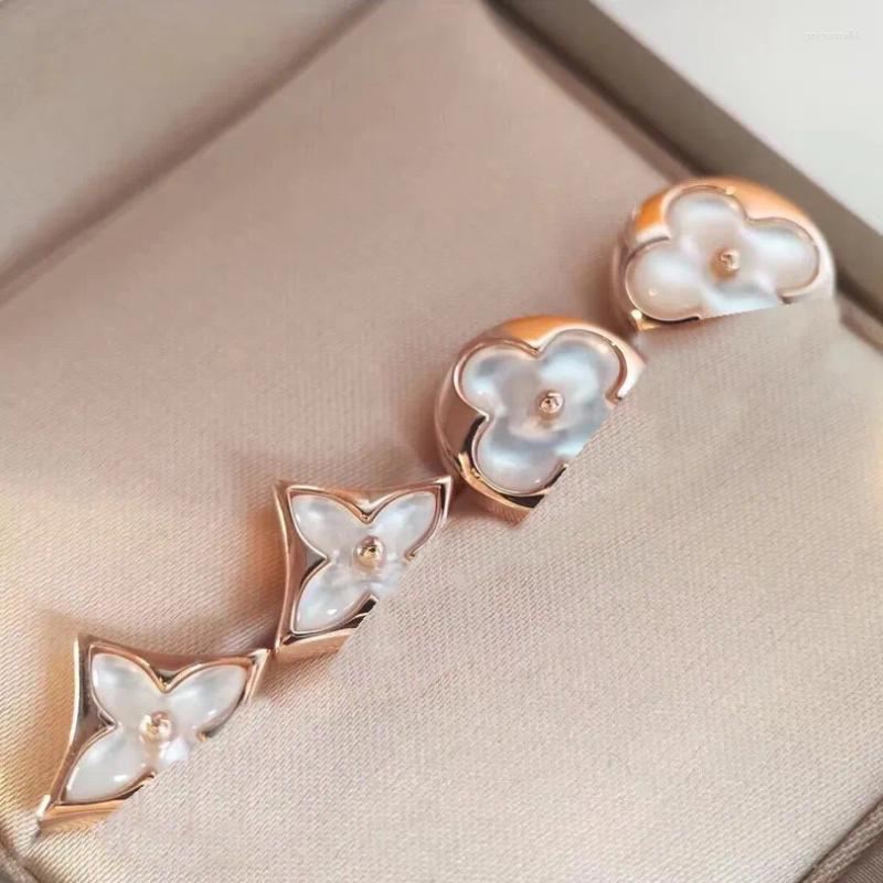 Charm Earrings High Quality 18K Gold Plated Stud Brand Pearl Earring Flower Designer Women Luxury Crystal Rhinestone Girls Wedding Jewelry