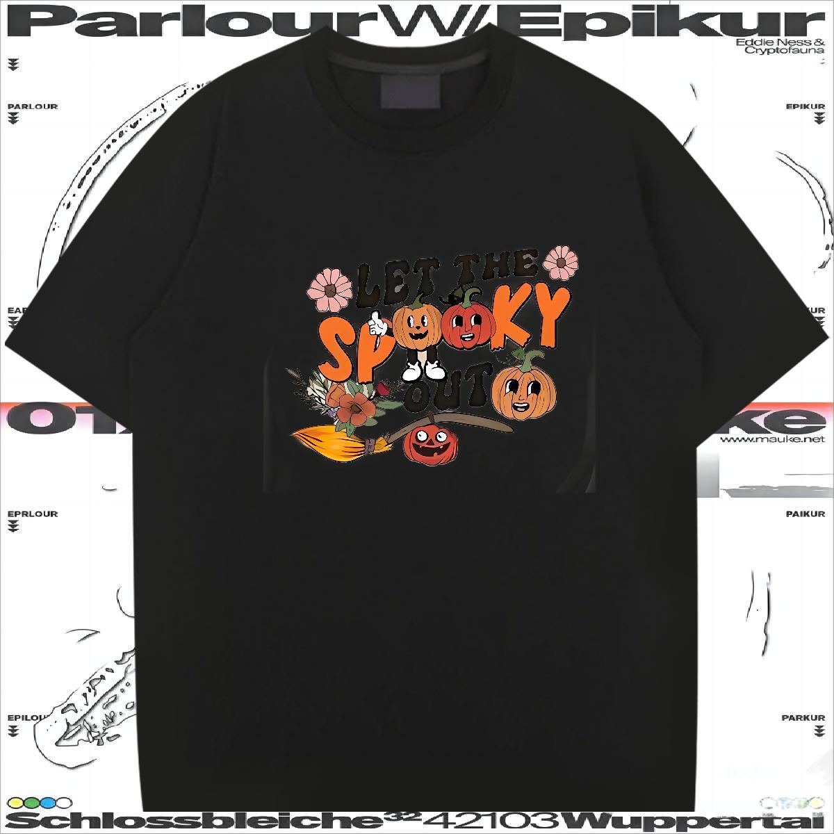 Brand Men T Shirts 230g 100% Cotton halloween Daily Wear Top Tees Breathable Short Sleeve TOP Quality Tshirt for Man Woman Custom Printing