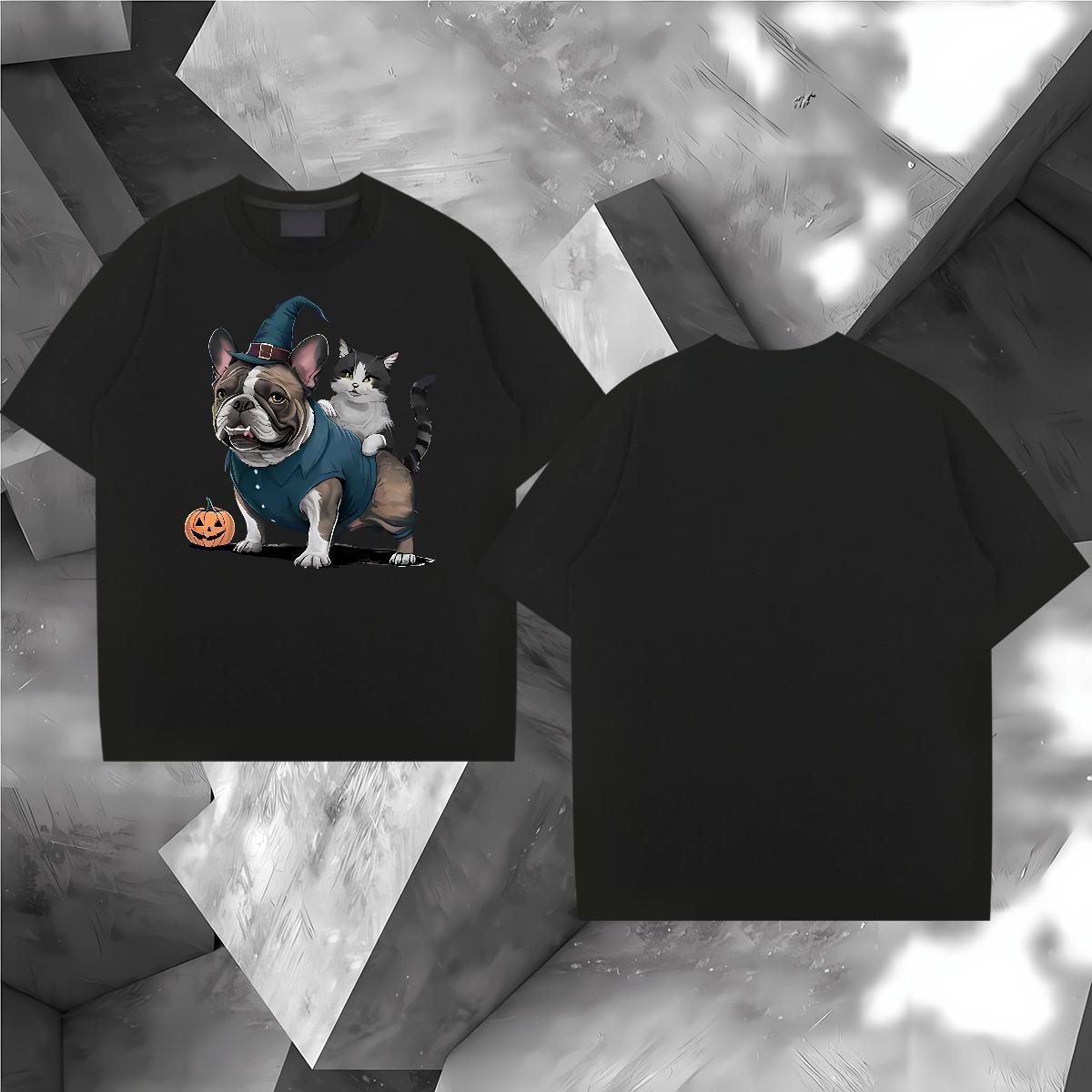 Fashion Casual Mens T Shirts 230g Pure Cotton animals Street Polos O Neck Short Sleeves Wholesale Men Tees Custom Cartoon