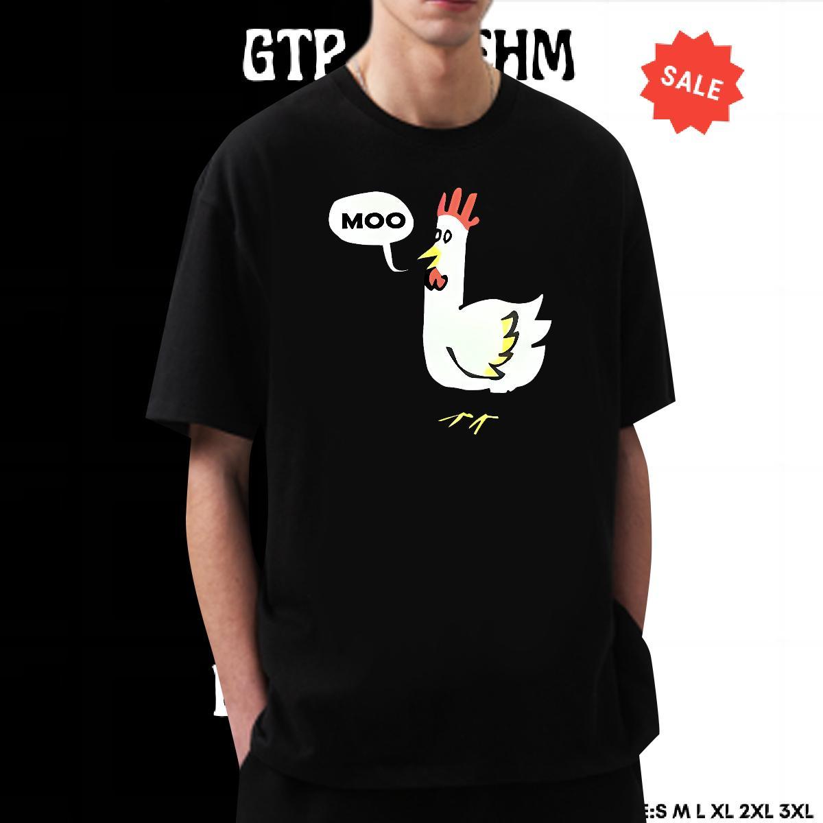 Comfortable Couples T Shirts 230g 100% Cotton Sports Casual chicken Anime Print Breathable Short Sleeve 2024 DIY T-Shirts for Men Tshirts