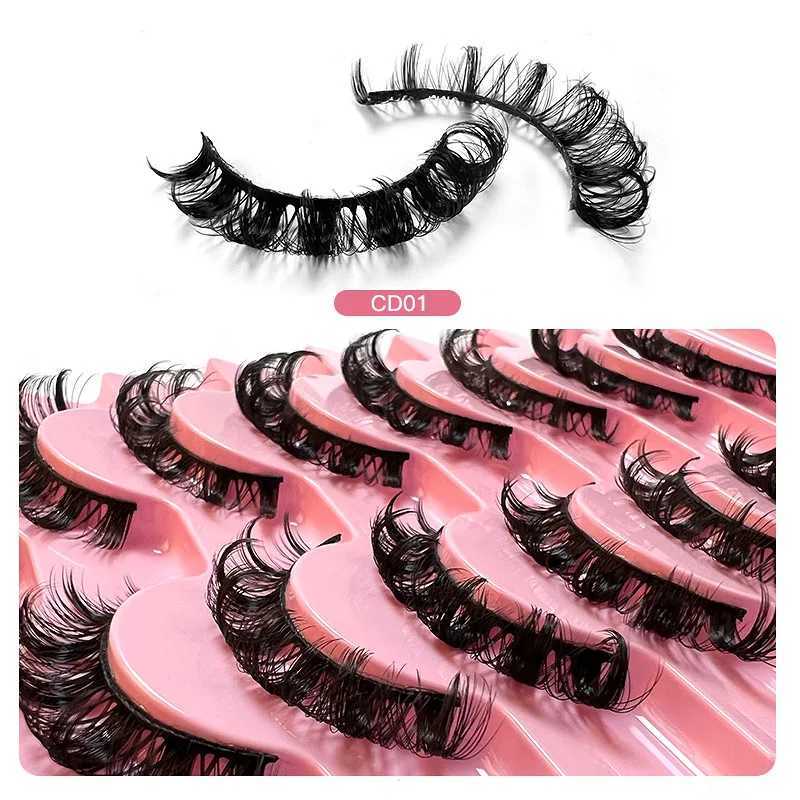 Russian striped eyelashes DD curly eyelashes 5/10 pairs of artificial mink eyelashes 3D mink eyelashes reusable fluffy false eyelashes Russian extensi