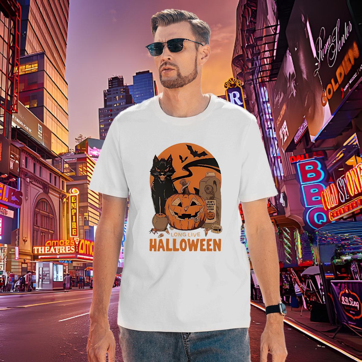 Popular Men Tops Tees 230g 100% Cotton pumpkin T shirt Casual Beach Round Neck Short Sleeve DIY Printed Wholesale Tops Shirt