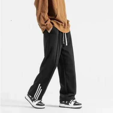 MAIDANGDI Autumn Winter Heavyweight Pants Hong Kong Style Floor Loose Straight Leg Casual Men Sports 240806