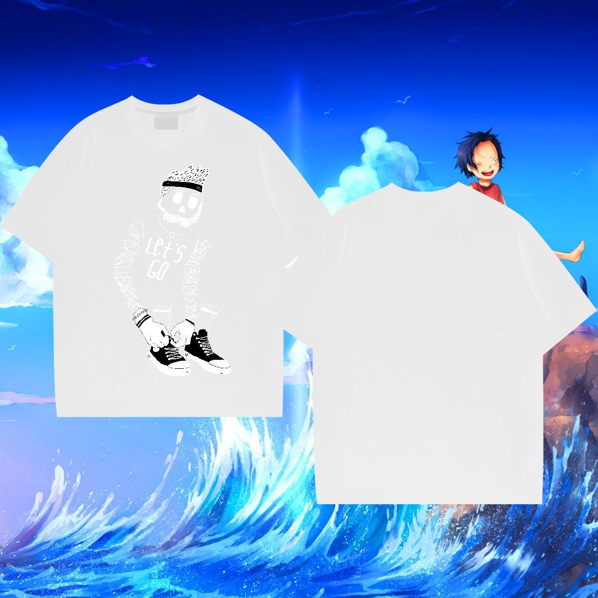 Wholesale Mens Tshirts 230g Pure Cotton Anime Printing Street ET Custom Printing Breathable Customized T-Shirts Top Tees