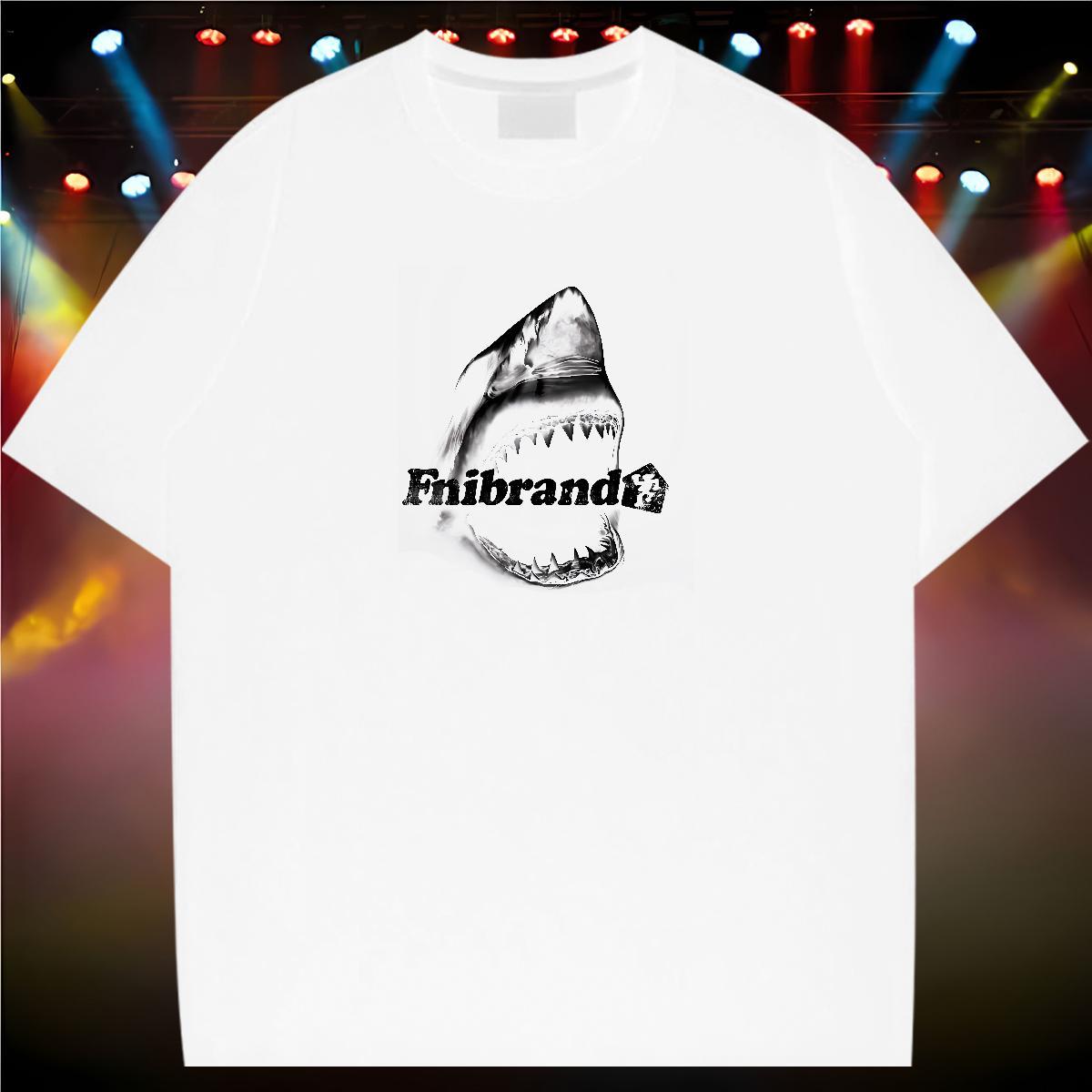 T-Shirts for Men 230g Pure Cotton Shark Casual Beach Breathable Crew Neck Skull Couples T Shirts Designer Fashion High Quality Clothes