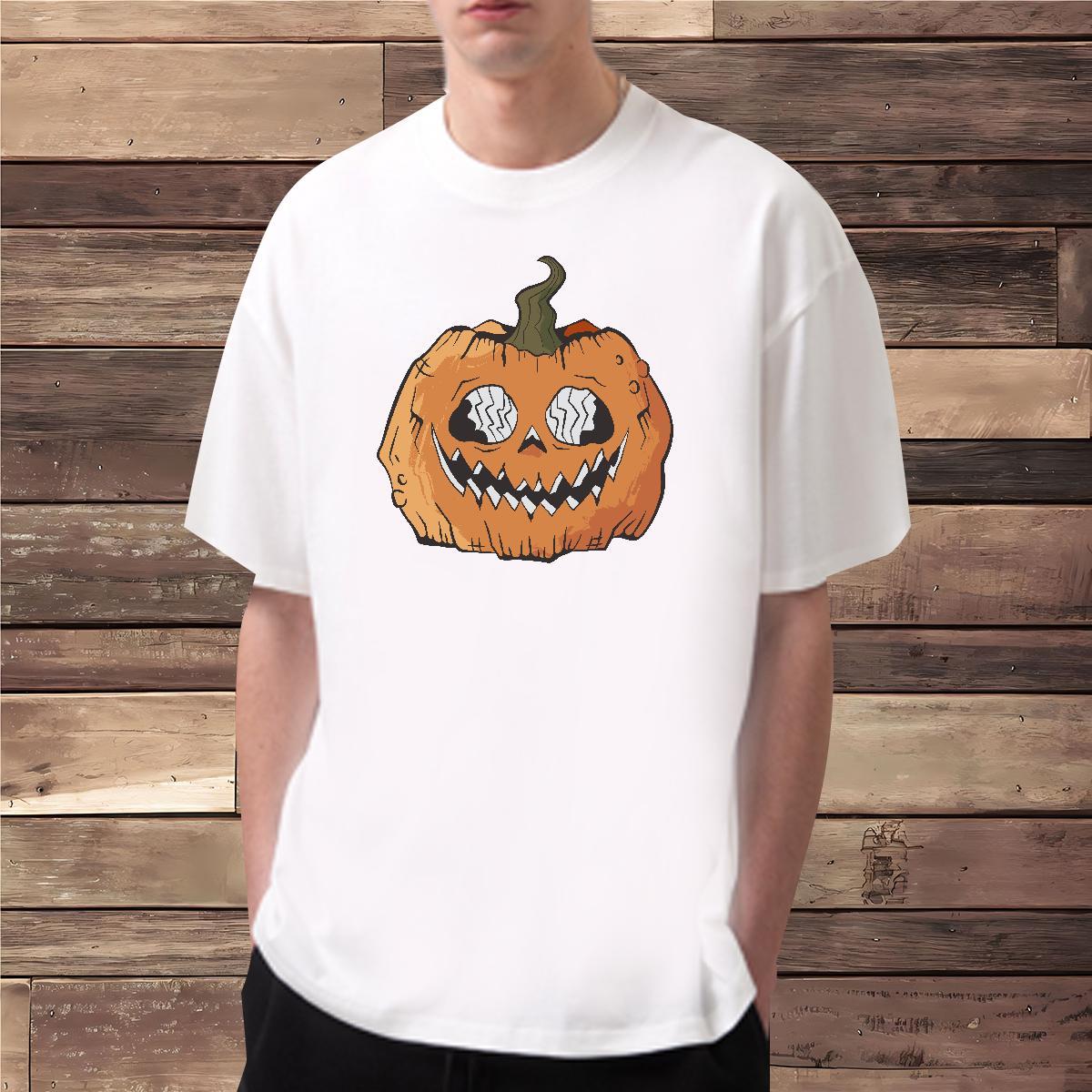 Stylist Men T Shirts 230g 100% Cotton Halloween Street Wear Tee Shirt Breathable Soft Cool Design Men Tees Custom Cartoon