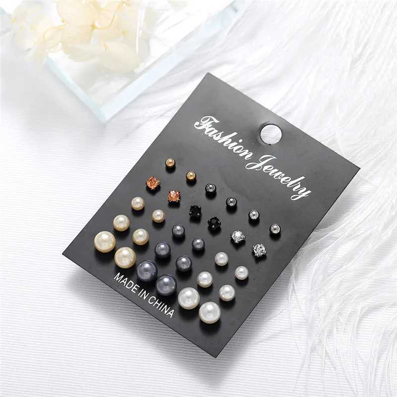 Mole 2024 New Pearl Earring Set 15 Pair Womens Korean Fashion Simple Stud Earrings Womens Jewelry Gifts W241023