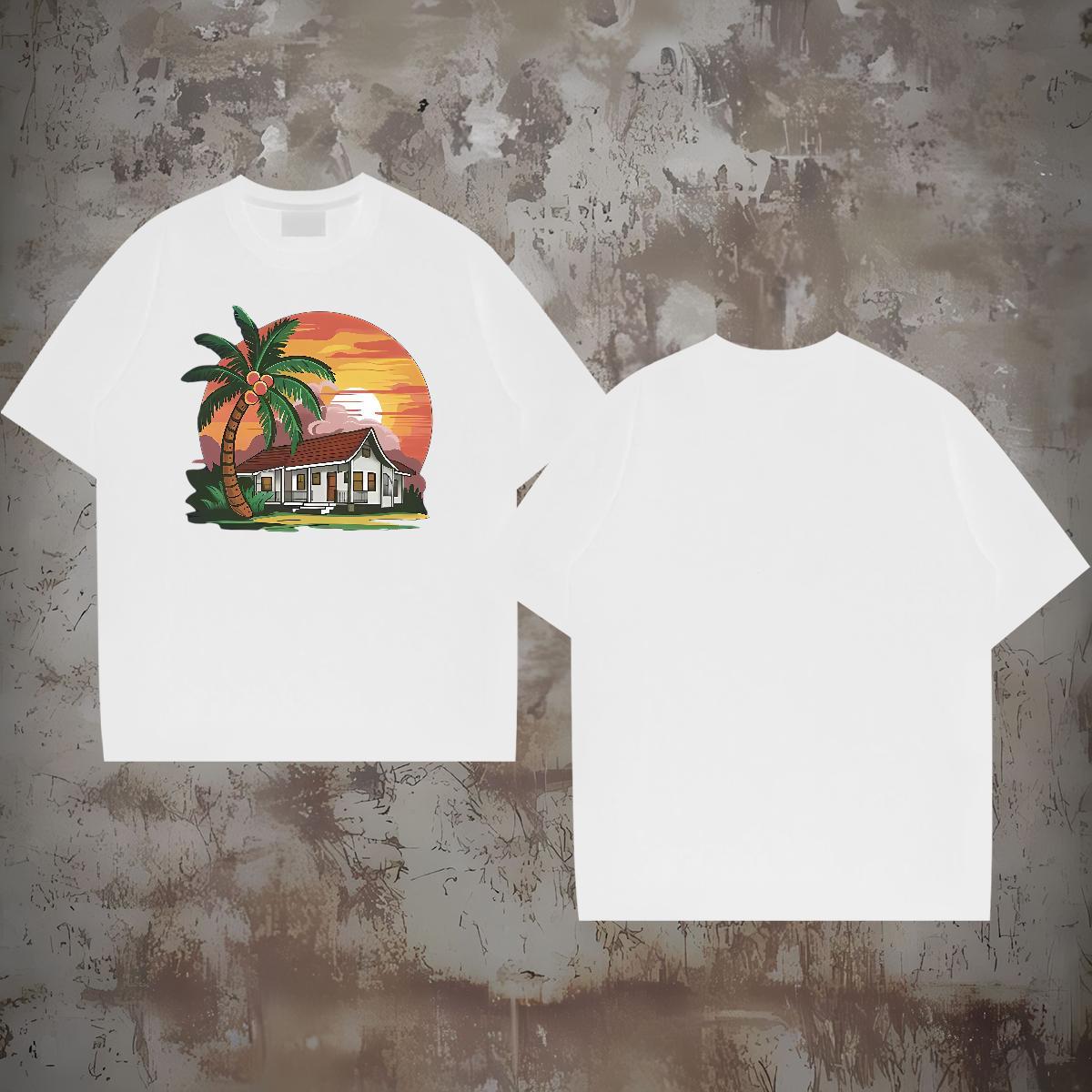 Men T Shirts 100% Cotton 230g tree Home Outdoor Crew Neck Custom Printed Mens Tshirts DIY Soft Tee Shirt