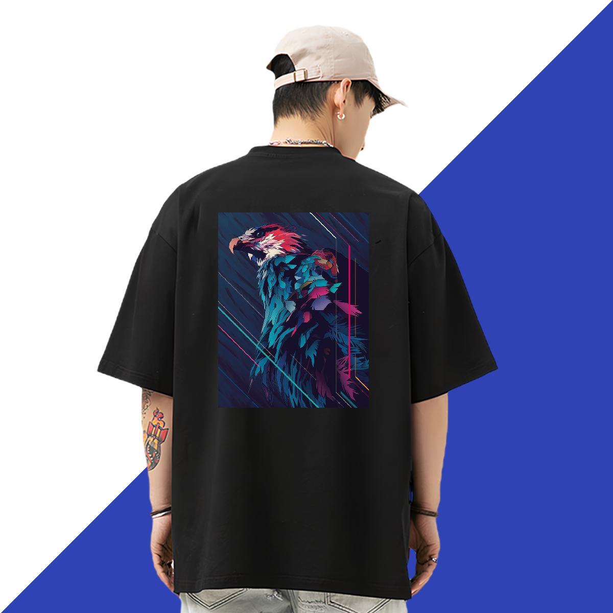 2024 Designer Man T Shirts 230g Pure Cotton eagle Casual Daily Wear Tops Breathable Soft Loose Fit Tshirt for Man Woman Skull