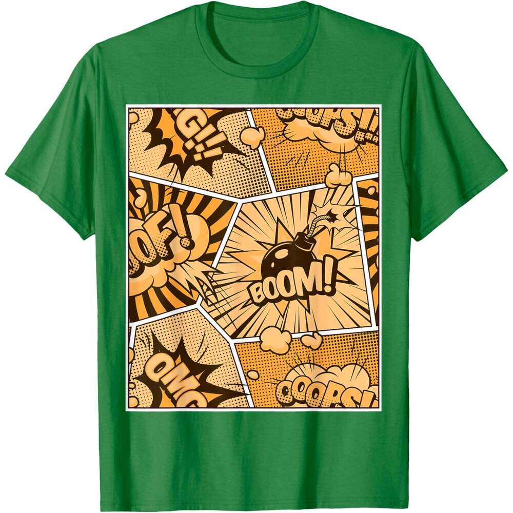 T shirt Mens Comic Book Orange Color Graphic T-Shirt shirts tshirt graphic tee Casual tops summer clothes Short sleeve Free shipping