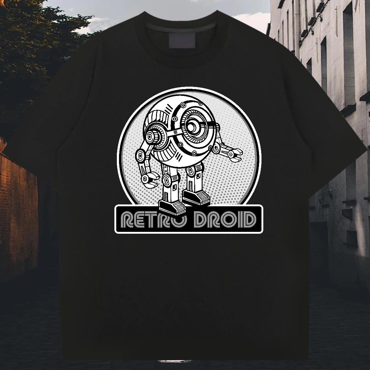 Designer Tshirts 230g Pure Cotton Street wear Hip Hop robot DIY Printed Breathable Short Sleeve Fashion Design Men T Shirts Clothings