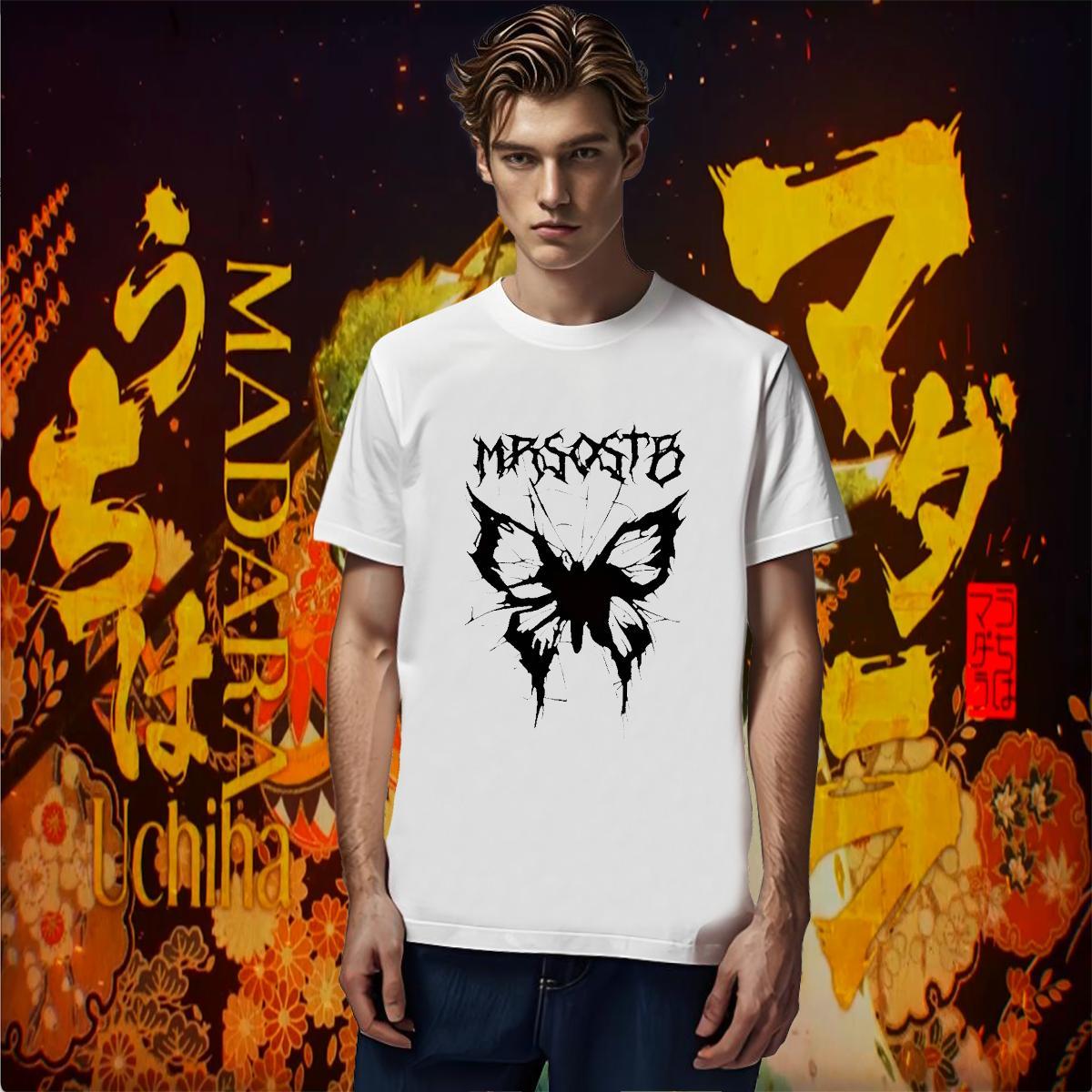 Designer Fashion Men T Shirts 230g 100% Cotton Butterfly Daily Wear Tee Shirt Short Sleeve Soft Classic Men Tees DIY