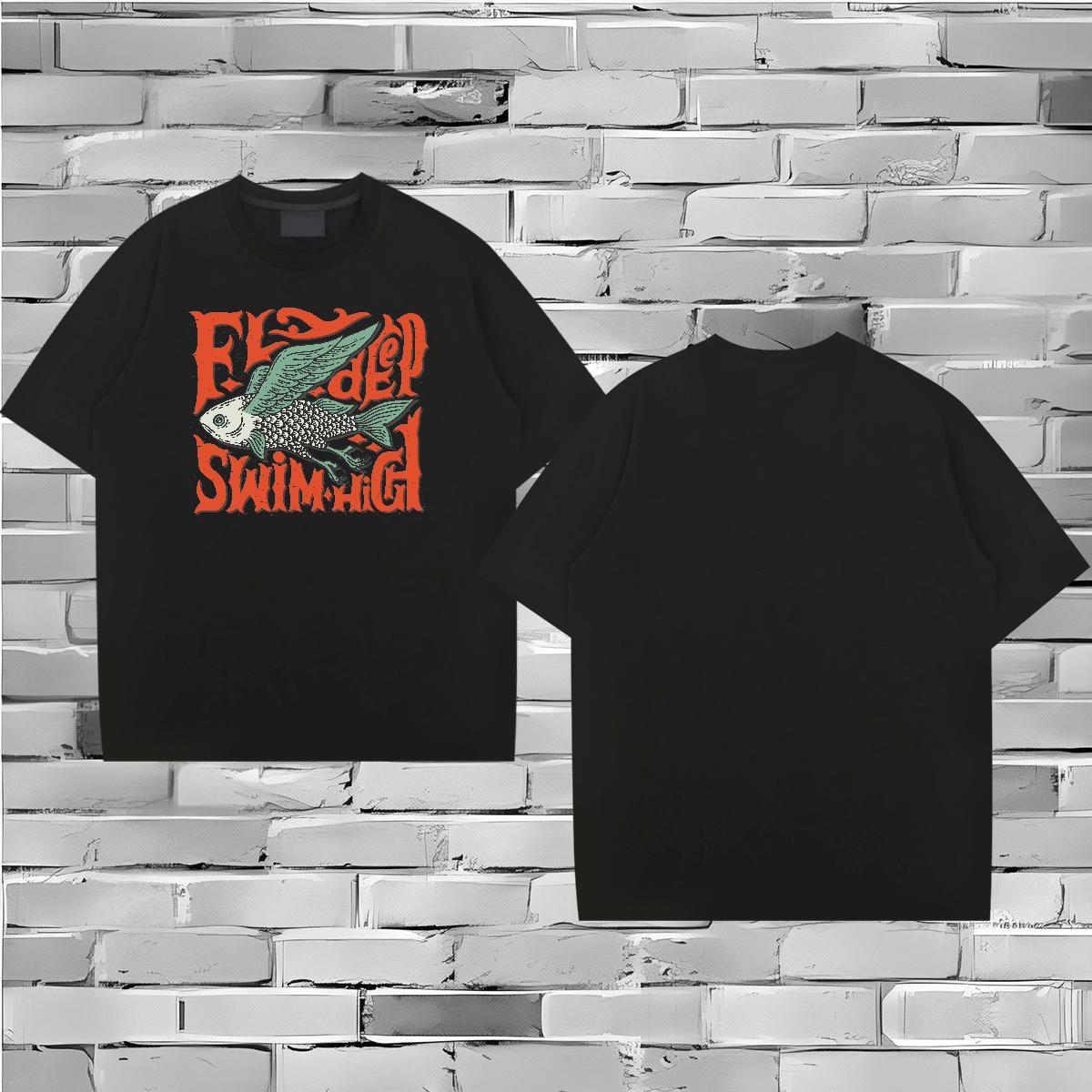 2024 Designer Mens T Shirts 230g Cotton Sports Casual Tshirts Breathable Crew Neck Cool Couples T Shirts Asian Size