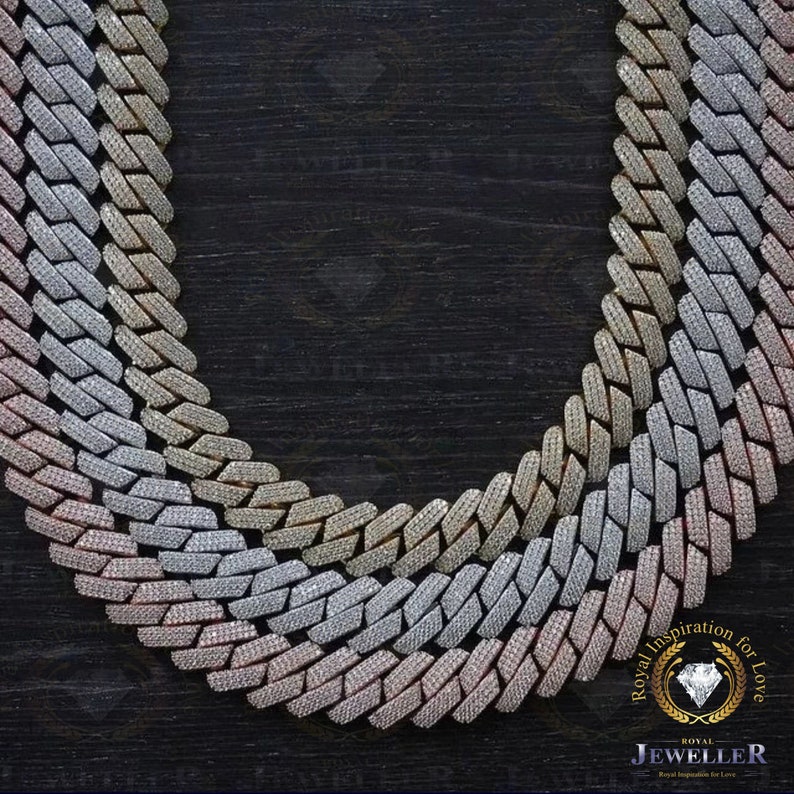bracelet moissanite chain 4 Rows Heavy Miami Bracelet D Color Vvs Moissanite Link Chain Solid Sier Hip Hop Men Jewelry
