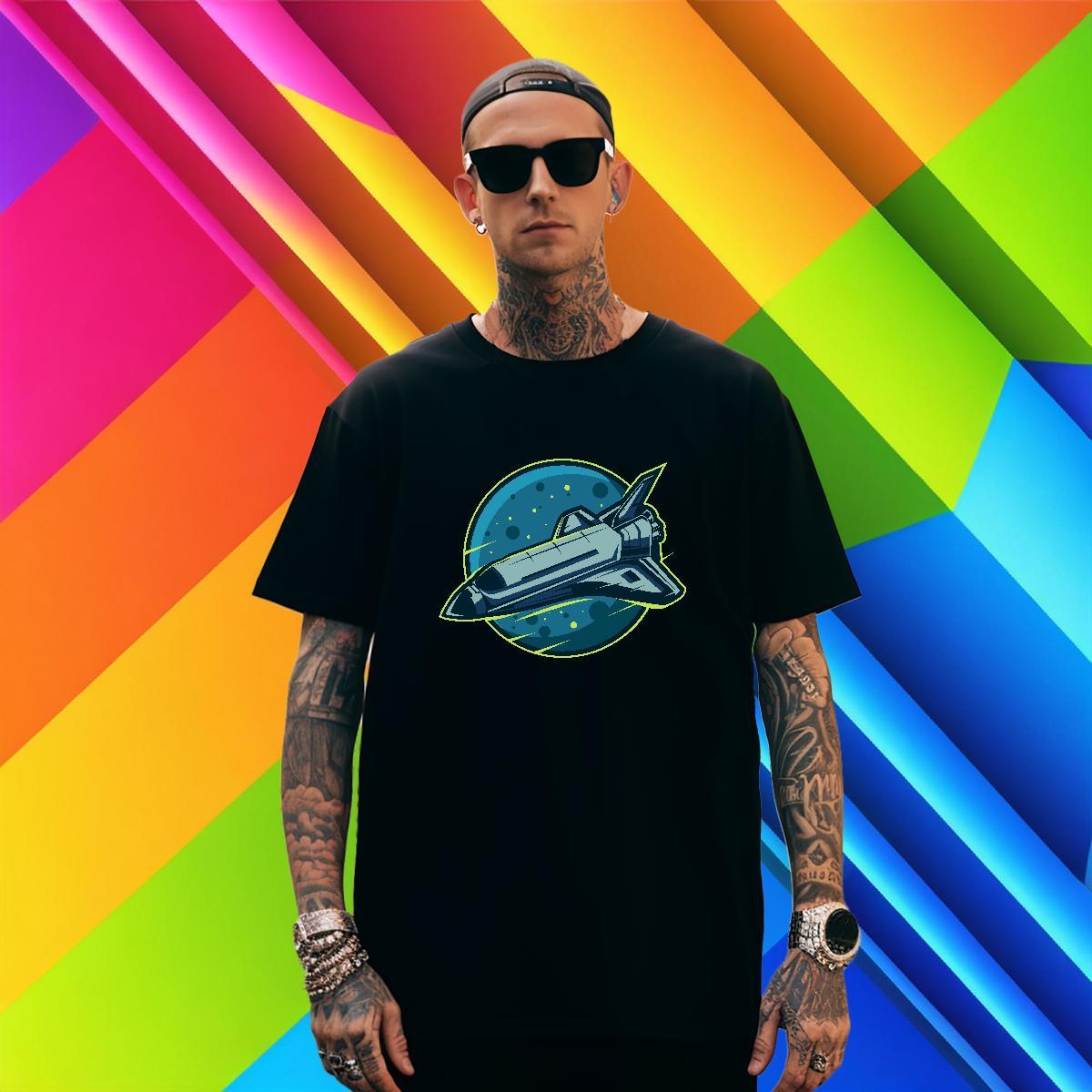 T shirt 230g 100% Cotton universe Summer Casual Short Sleeve Soft Oversized 3XL 4XL Men Tops Tees Fashion Casual Popular Tee Shirt