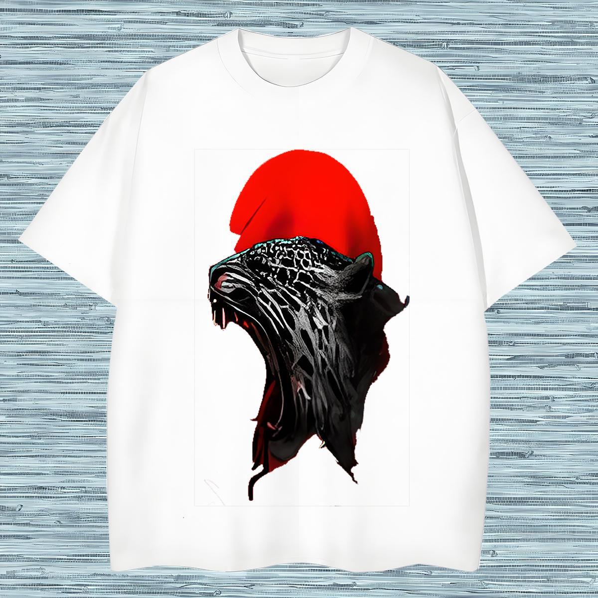 Soft Mens Tshirts 230g Pure Cotton leopard Mens T Shirts Daily Wear Breathable Short Sleeve Custom Anime 2024 Clothes