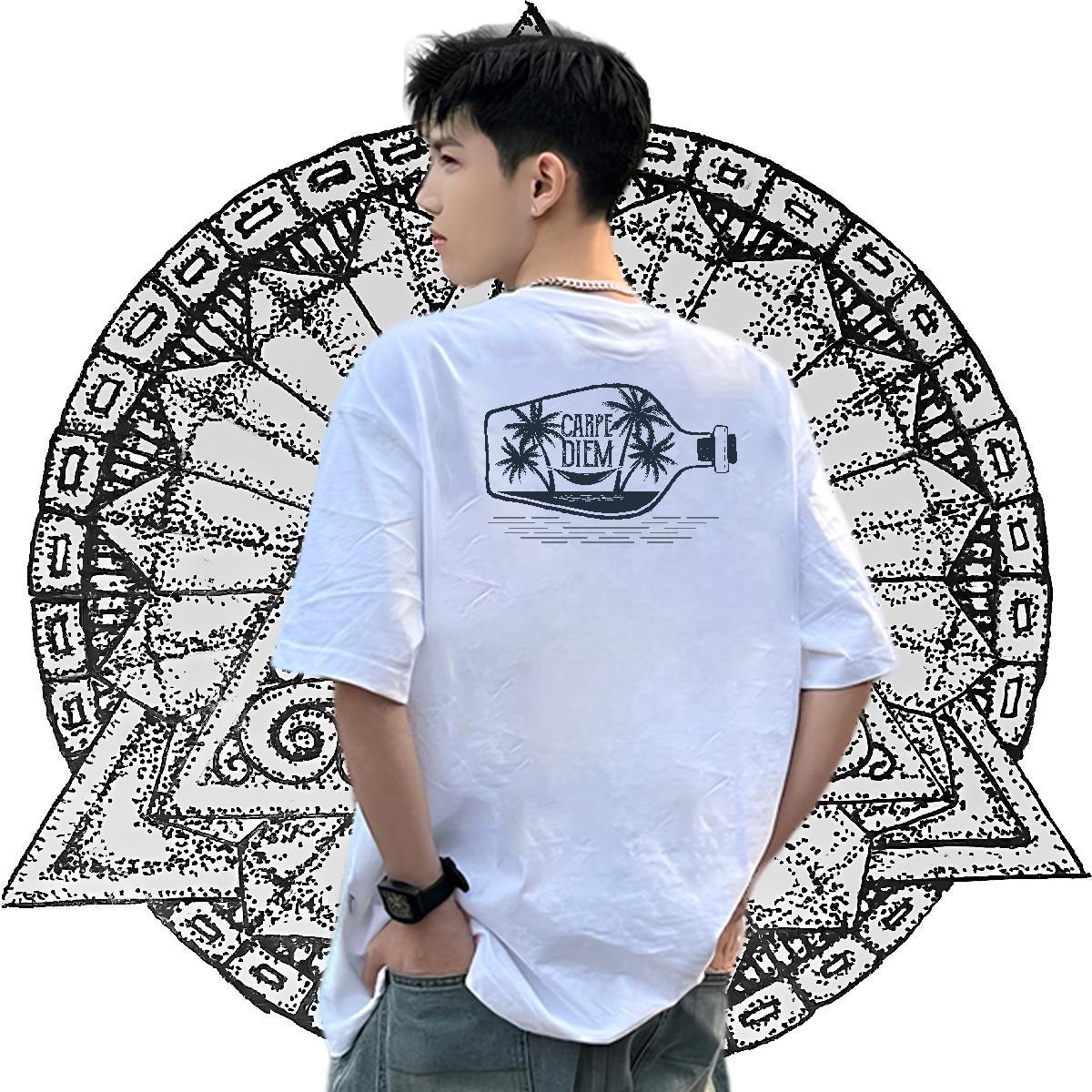 2024 Designer T-Shirts 230g Cotton bottle Spring Summer Tees Shirts Short Sleeve O-Neck Popular Tshirt for Man Woman Graphic