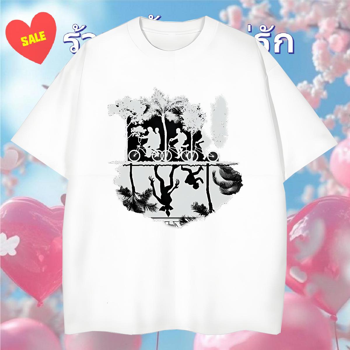 Fashion New T shirt 230g Pure Cotton tree Summer Casual Tops Tees Breathable Short Sleeve Unisex Mens Tshirts Customized Print