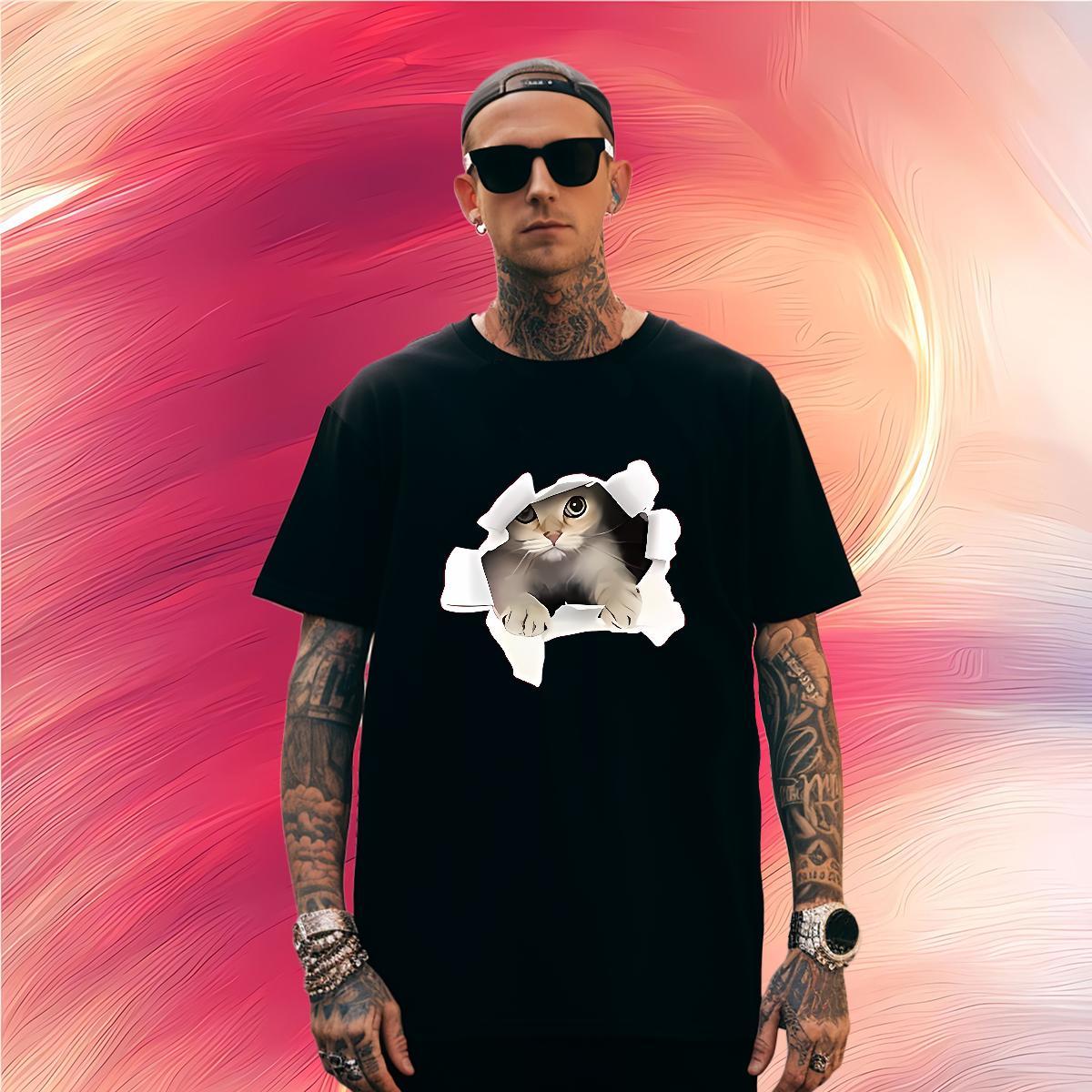 T shirt 230g Pure Cotton cute Beach O Neck Short Sleeves Custom Anime Men Tees Fashion Design Wholesale Tops Shirt