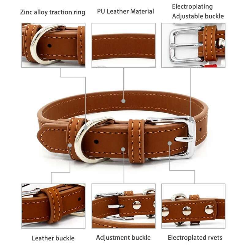 Collar Personalized For Small Dogs Pet for female dogs Adjustable Cat Dog Collars Designer Leather