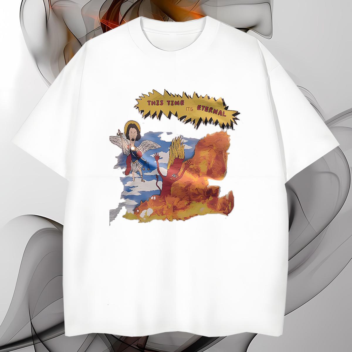 Man T Shirts 230g Cotton icon Street Casual Crew Neck White Plus Size Mens Tshirts Designer High Quality Tops Shirt