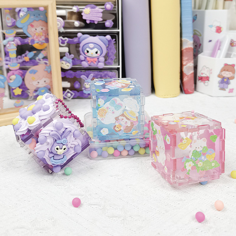 DIY GuKa Magic Cube Set Creative Children's Handmade GuKa GuKa Disk Gradient Transparent Magic Cube Puzzle Toy