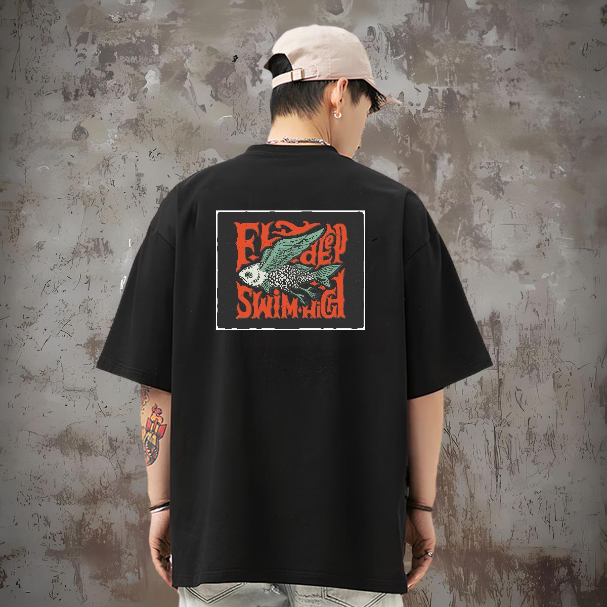 DIY Customized T-Shirts for Men 230g Cotton Casual Tops Pure Cotton Popular Men Tshirts Skull
