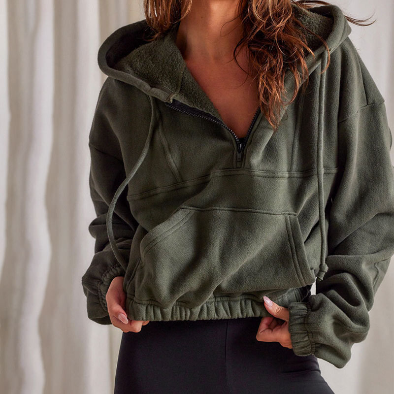 Wind 2024 Spring Women's Clothing New Fashion Zipper Plush Hoodie Street Trendy