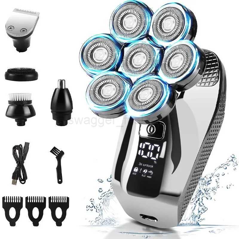 Head Shavers for Men 7D Cordless Bald Head Shaver Wet Dry Waterproof Electric Razor for Men with LED Display Grooming KitXJ240806