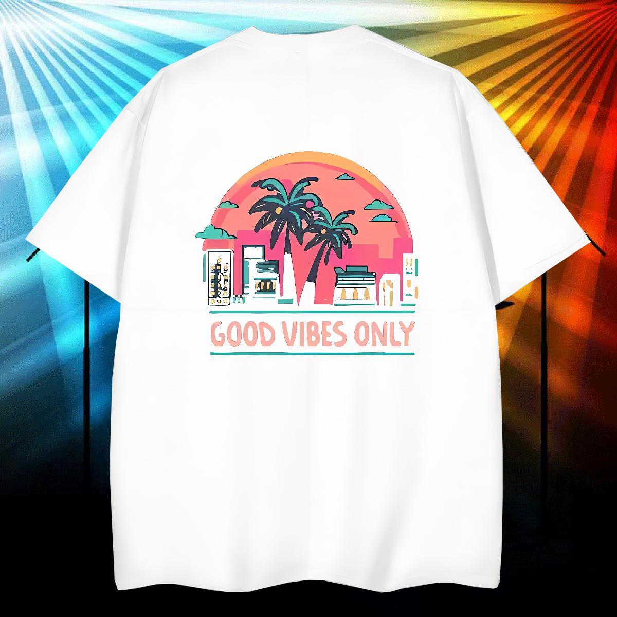 Classic Man T Shirts 230g 100% Cotton tree Beach Tee Shirt Breathable Short Sleeve Brand Men Clothes T-Shirt Custom Printing