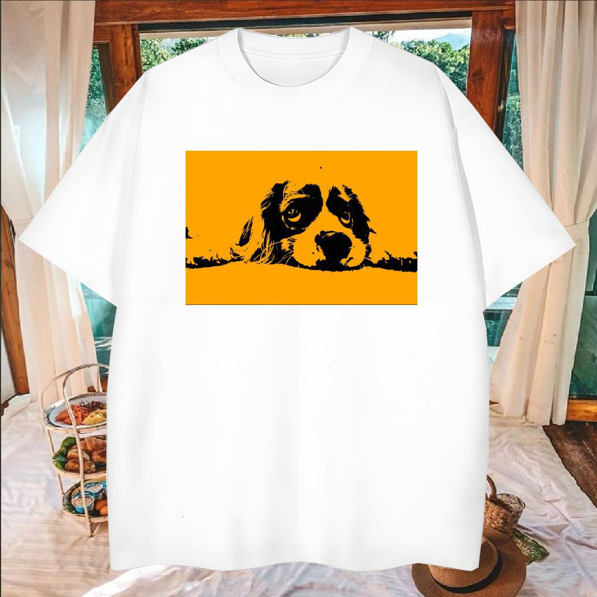 Classic Casual T shirt 230g 100% Cotton Dog Sport Tshirts Short Sleeve Soft Designer Men Tees Graphic