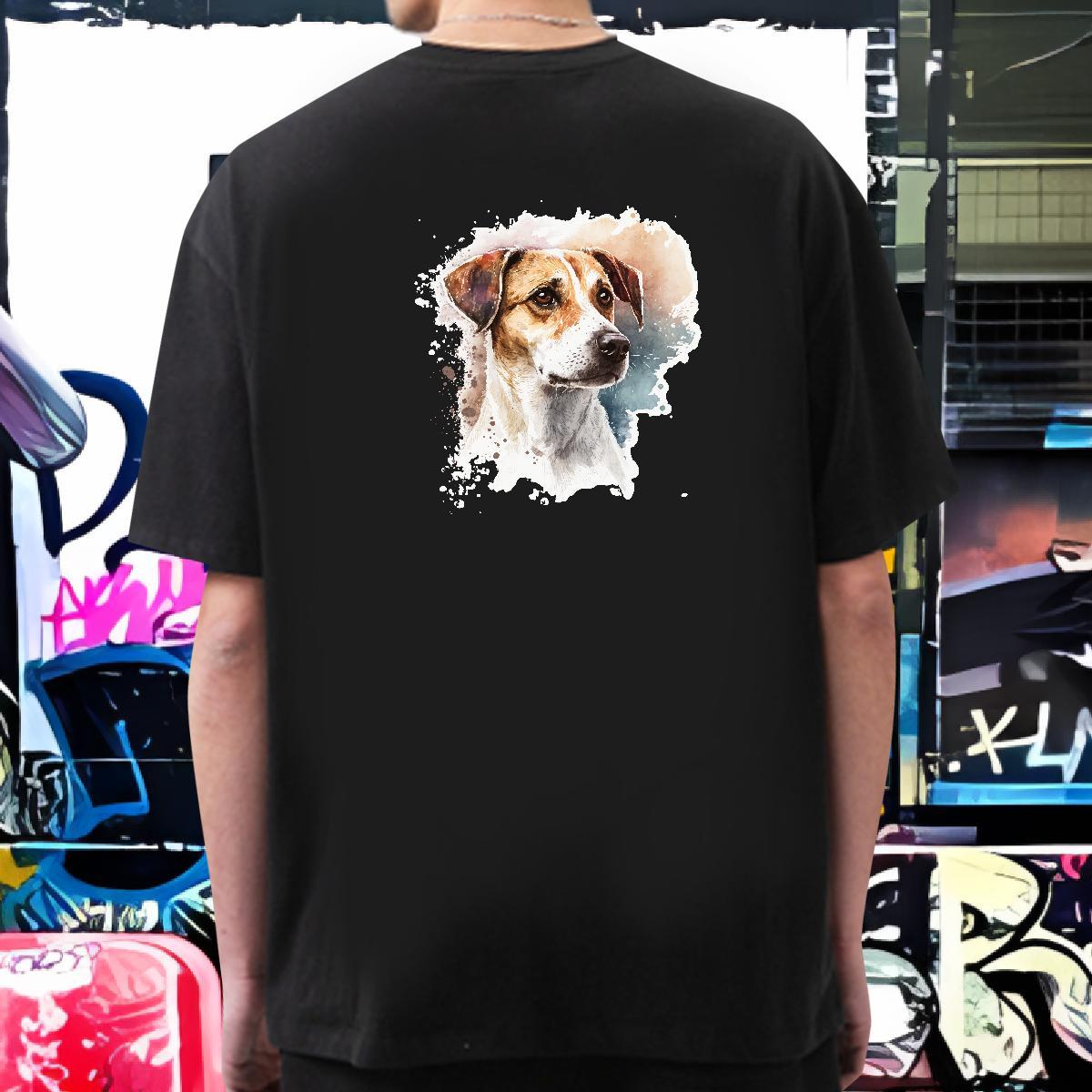 2024 Summer T-Shirts 100% Cotton 230g dog Hip Hop Polos Breathable Short Sleeve Brand Men Tshirts Custom Anime