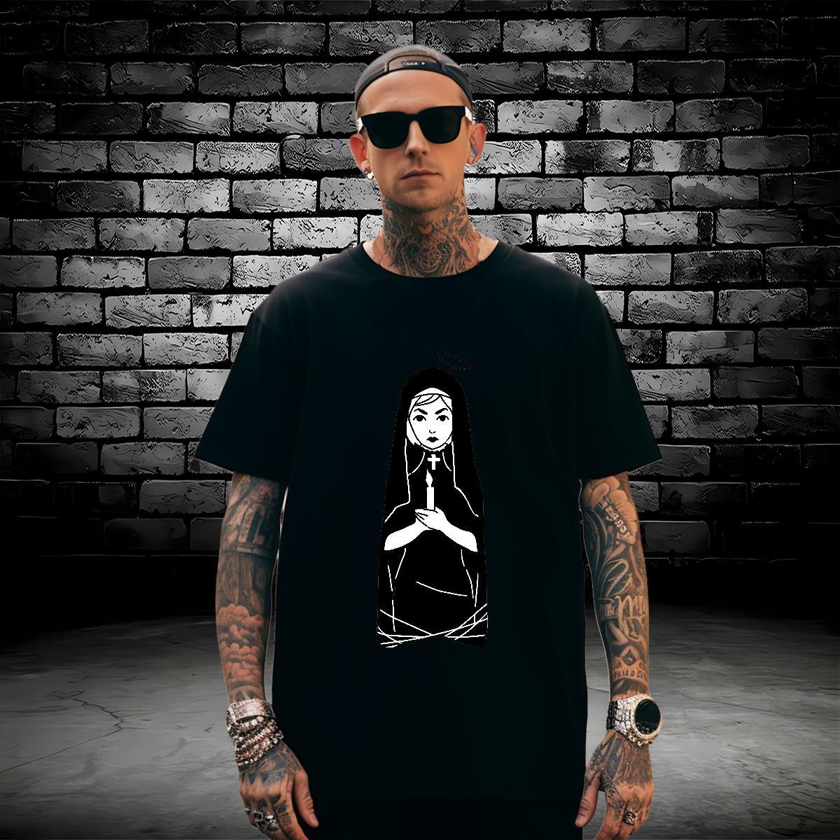 Man T Shirts 230g Cotton nun Spring Summer Breathable Short Sleeve Cartoon Printing L-4XL Men Tshirts New Popular Top Tees