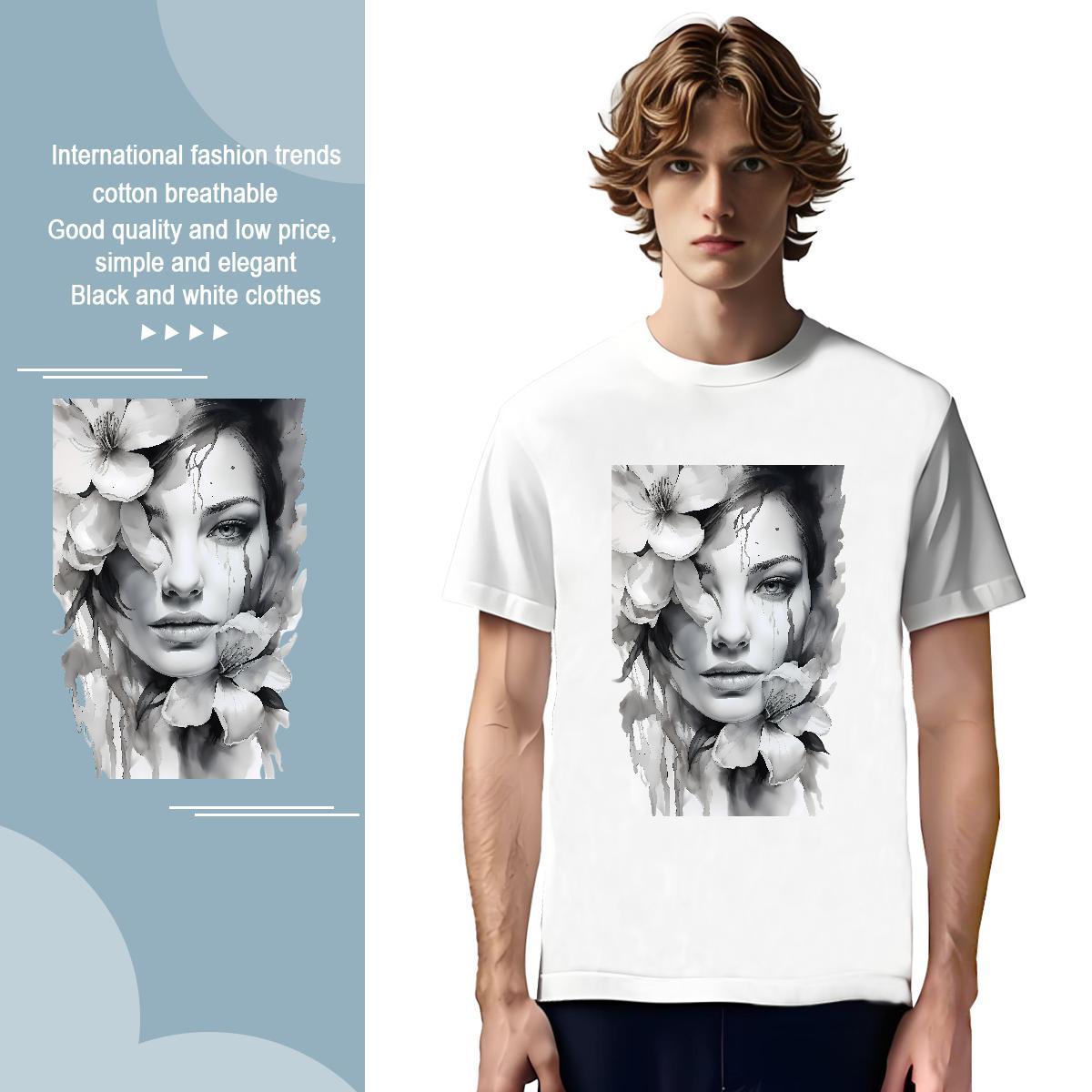 T Shirt For Man 230g Cotton women Daily Outfit Short Sleeve O-Neck Graphic Mens Tshirts Designer Fashion Loose Fit Tops Tees