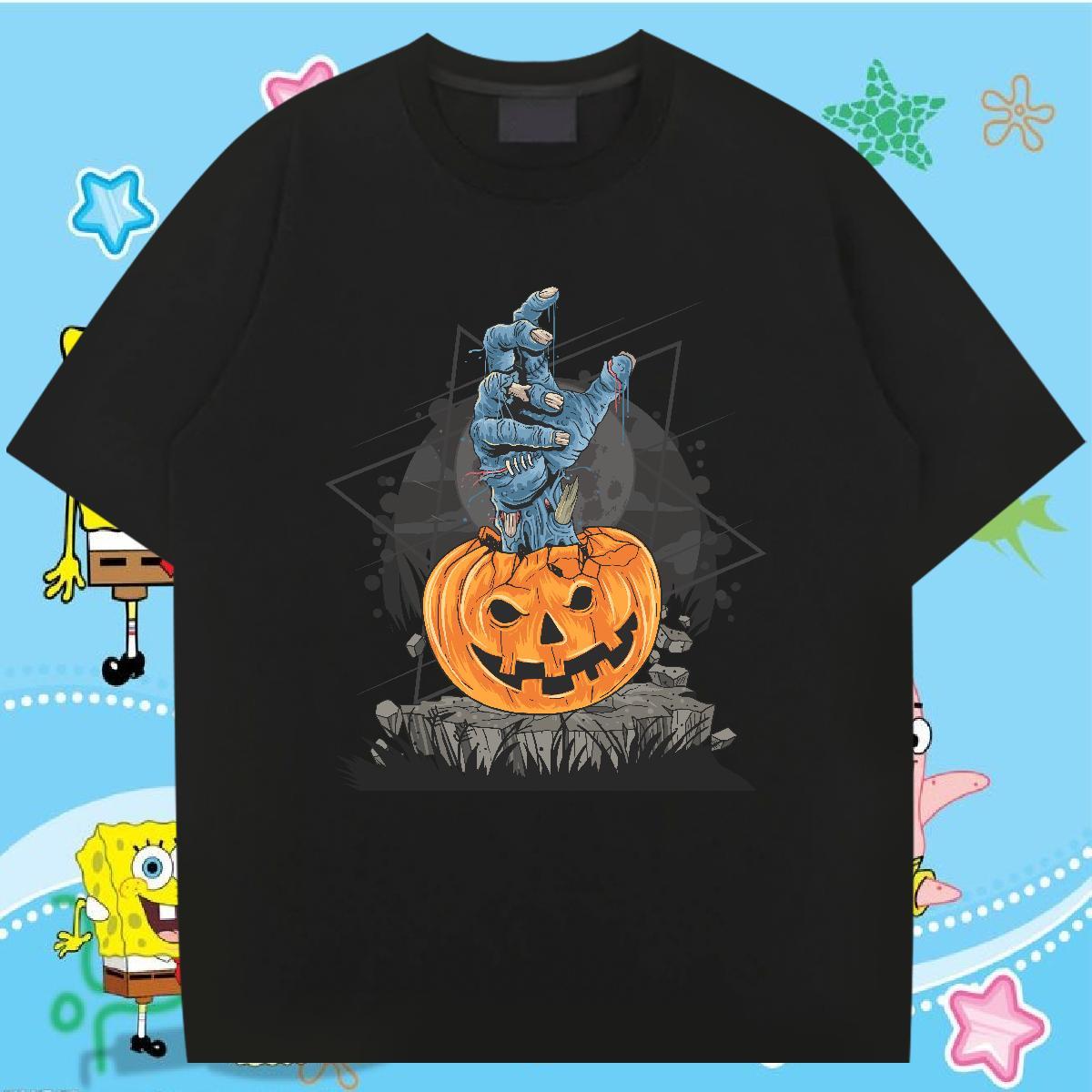 Classic T Shirt For Man 230g 100% Cotton Halloween Hip Hop Street Tee Shirt Round Neck Short Sleeve Designer Tshirts Custom Big Size